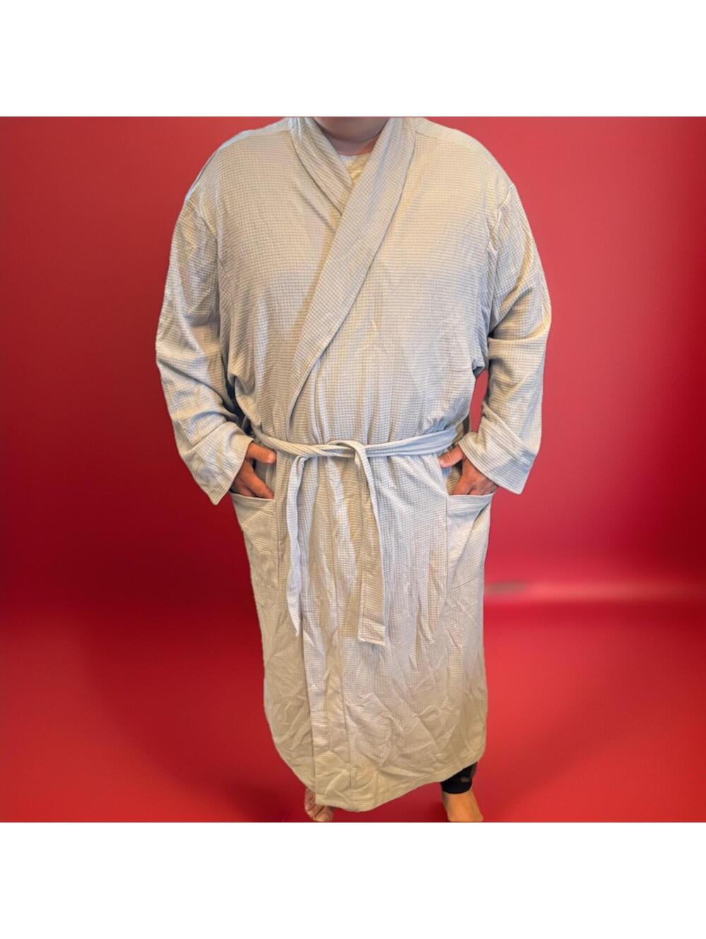 NWT Amazon Essentials Waffle Knit Spa Robe - 6XL NEW! Gray Unisex